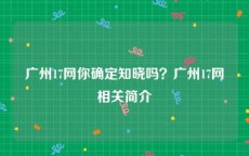 广州17网你确定知晓吗？广州17网相关简介