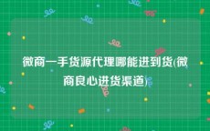 微商一手货源代理哪能进到货(微商良心进货渠道)