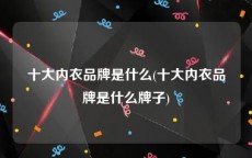 十大内衣品牌是什么(十大内衣品牌是什么牌子)