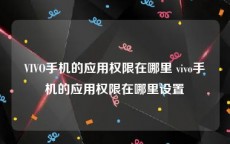 VIVO手机的应用权限在哪里 vivo手机的应用权限在哪里设置