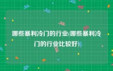 哪些暴利冷门的行业(哪些暴利冷门的行业比较好)