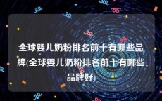 全球婴儿奶粉排名前十有哪些品牌(全球婴儿奶粉排名前十有哪些品牌好)