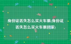 身份证丢失怎么买火车票(身份证丢失怎么买火车票回家)