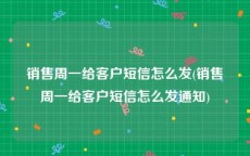 销售周一给客户短信怎么发(销售周一给客户短信怎么发通知)