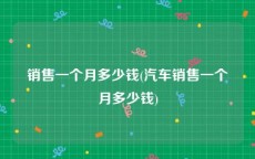 销售一个月多少钱(汽车销售一个月多少钱)