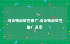 闲鱼如何查看推广(闲鱼如何查看推广进度)