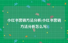 小红书营销方法分析(小红书营销方法分析怎么写)