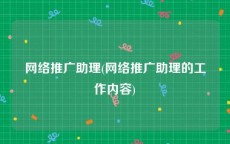 网络推广助理(网络推广助理的工作内容)
