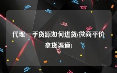 代理一手货源如何进货(微商平价拿货渠道)