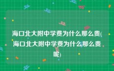 海口北大附中学费为什么那么贵(海口北大附中学费为什么那么贵呢)