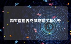 淘宝直播麦克风隐藏了怎么办