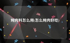炖肉料怎么用(怎么炖肉好吃)