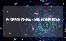 保险销售的秘密l(保险销售的秘密)
