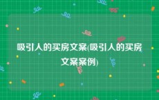 吸引人的买房文案(吸引人的买房文案案例)