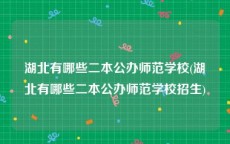 湖北有哪些二本公办师范学校(湖北有哪些二本公办师范学校招生)
