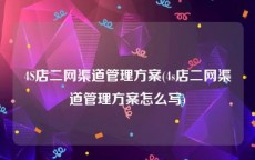 4S店二网渠道管理方案(4s店二网渠道管理方案怎么写)