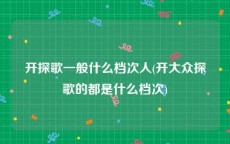 开探歌一般什么档次人(开大众探歌的都是什么档次)