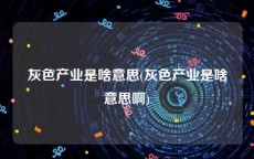 灰色产业是啥意思(灰色产业是啥意思啊)