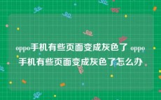 oppo手机有些页面变成灰色了 oppo手机有些页面变成灰色了怎么办