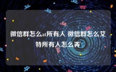 微信群怎么at所有人 微信群怎么艾特所有人怎么弄