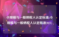 小规模与一般纳税人认定标准(小规模与一般纳税人认定标准2021)
