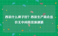 西装什么牌子好？西装生产商会员价无中间商货源通道