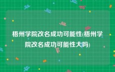 梧州学院改名成功可能性(梧州学院改名成功可能性大吗)