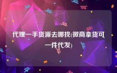 代理一手货源去哪找(微商拿货可一件代发)