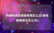 向领导请示报销费用怎么说(费用报销请示怎么写)