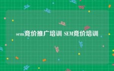 sem竞价推广培训 SEM竞价培训