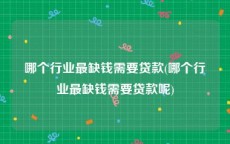 哪个行业最缺钱需要贷款(哪个行业最缺钱需要贷款呢)