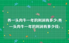 养一头肉牛一年的利润有多少(养一头肉牛一年的利润有多少钱)