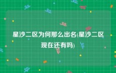 星沙二区为何那么出名(星沙二区现在还有吗)