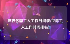 世界各国工人工作时间表(世界工人工作时间排名)