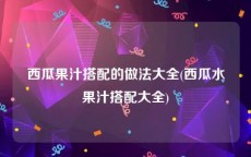 西瓜果汁搭配的做法大全(西瓜水果汁搭配大全)