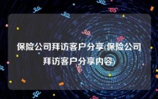 保险公司拜访客户分享(保险公司拜访客户分享内容)