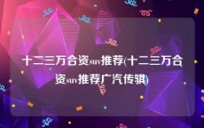 十二三万合资suv推荐(十二三万合资suv推荐广汽传骐)