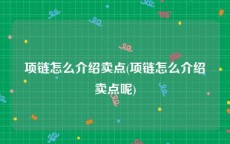项链怎么介绍卖点(项链怎么介绍卖点呢)
