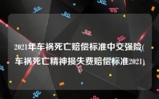2021年车祸死亡赔偿标准中交强险(车祸死亡精神损失费赔偿标准2021)