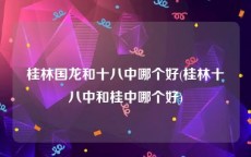 桂林国龙和十八中哪个好(桂林十八中和桂中哪个好)