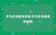 华为企业是有多脏(华为企业是有多脏啊)
