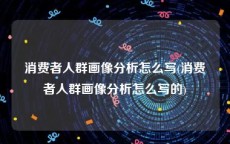 消费者人群画像分析怎么写(消费者人群画像分析怎么写的)