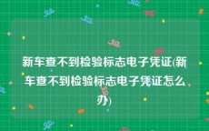 新车查不到检验标志电子凭证(新车查不到检验标志电子凭证怎么办)