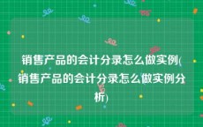 销售产品的会计分录怎么做实例(销售产品的会计分录怎么做实例分析)