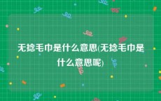无捻毛巾是什么意思(无捻毛巾是什么意思呢)