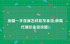 加盟一手货源怎样批发拿货(微商代理价拿货攻略)