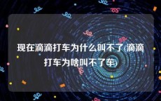 现在滴滴打车为什么叫不了(滴滴打车为啥叫不了车)