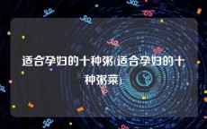 适合孕妇的十种粥(适合孕妇的十种粥菜)