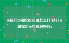 80粘纤20锦纶的衣服怎么样(粘纤40和锦纶60的衣服好吗)