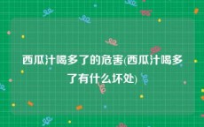 西瓜汁喝多了的危害(西瓜汁喝多了有什么坏处)